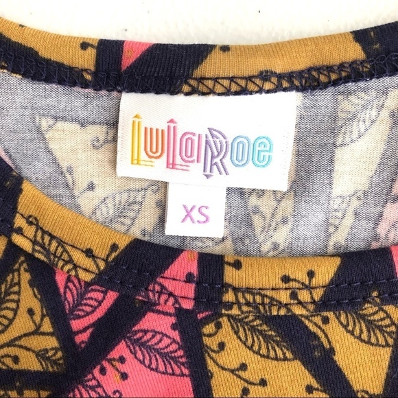 LuLaRoe Carly Swing Dress Geometric Floral Short Sleeves Knit Size XS - Picture 5 of 6